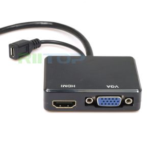 HDMI Male to VGA HDMI Female Splitter w/ Audio HD Video Cable Converter Adapter