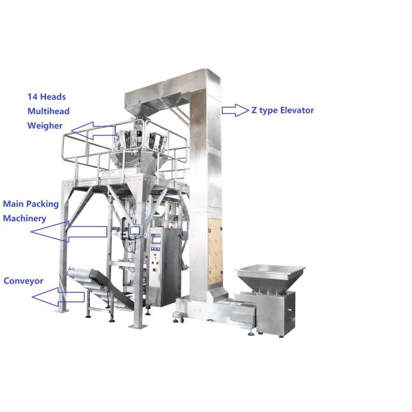 Fully PLC Multihead Weigher Packing Machine For Peanut / Dry Fruits / Corns With