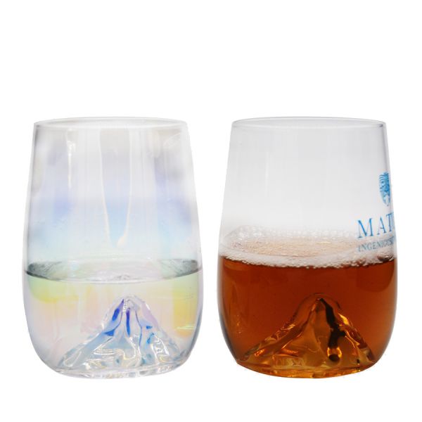 Buy cheap Ice Mountain Bottom Crystal Wine Glass With Ion Plated Irridescent from wholesalers