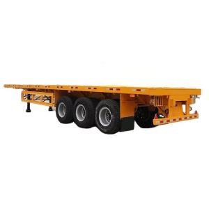 Buy cheap Customized 1240*2480*1600mm 3 axles 60T carry 20ft\40ft container bagged cement and the other kind of bulk cargo Flatbed Trailer from wholesalers