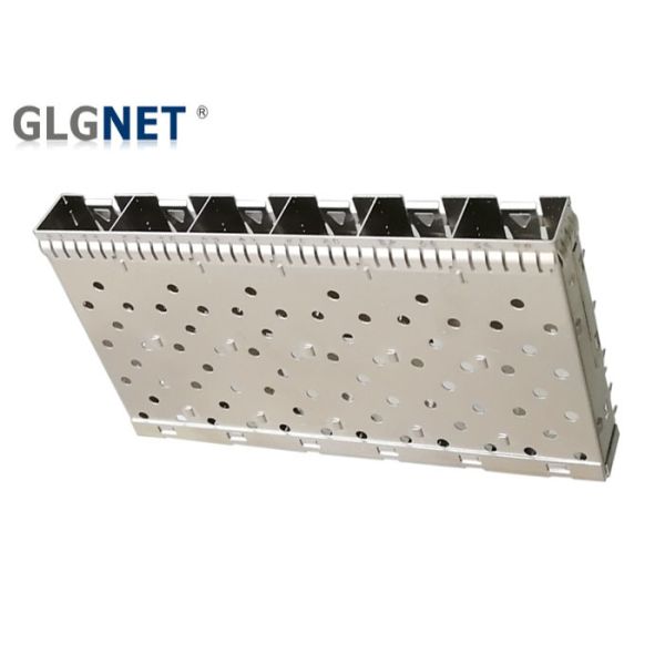 Quality 6 Ports Ganged SFP Cage Compatible With SFP Transceiver Press Fit for sale