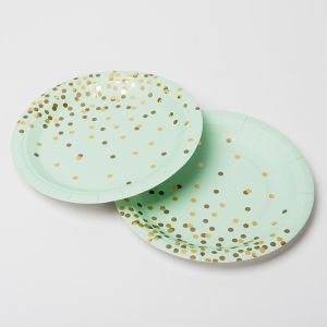 Buy cheap FSC Anti Dirty Biodegradable Paper Plates With Golden Dot Design from wholesalers