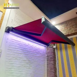 Buy cheap Retractable Full Cassette Electric Awning With Remote Control LED Light from wholesalers