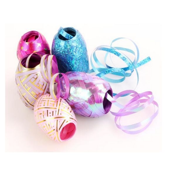 Colorful And Fashionable Indoor Decoration Christmas Ribbon Egg with PP gold line