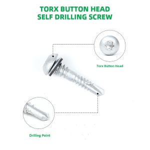 Buy cheap Double Threaded Torx Button Stainless Steel Self Drilling Metal Screw With EPDM Washer from wholesalers