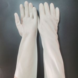 Buy cheap White Nitrile Dishwashing Gloves 38cm Household Unflocked Lining  Extra Long Cuff from wholesalers