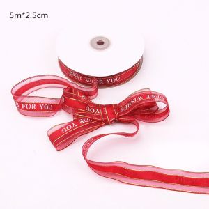 Buy cheap High quality best wishes for birthday gift packing Transparent organza printed ribbon from wholesalers