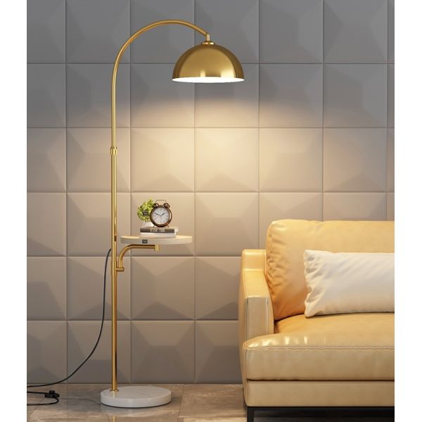 Buy cheap USB coffee table floor lamp Nordic modern sofa side bedroom bedside floor lighting standing lamp wireless charging from wholesalers