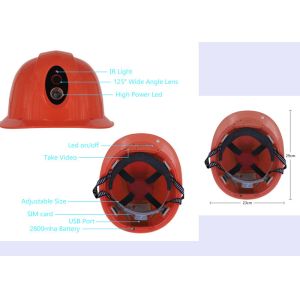 Hard Head Cap Safety Helmet Camera With Flashlight Supports Two Way Audio 1080P
