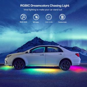 Buy cheap 6Pcs Car Underglow Strip Lights 12V RGBIC Multi Color DIY Sound Active Function Music Mode with APP Control and Remote from wholesalers