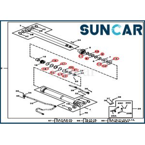 Buy cheap 190GW Cylinder Service Kit FYA00012905 Fits John Deere Hydraulic Boom Cylinder Components from wholesalers