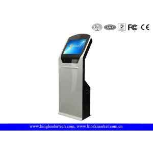 Indoor SAW Touch Screen Freestanding Kiosk With Thermal Printer / Barcode