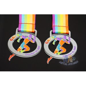 Buy cheap M -23 Cut Out Design By Clients Custom Sports Medals With Sublimated Ribbon from wholesalers