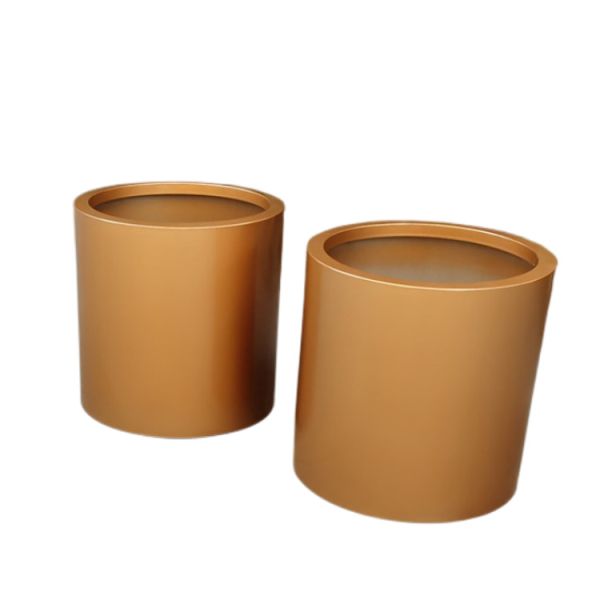 Buy cheap Paint baking technology golden round metal planter flower pot from wholesalers