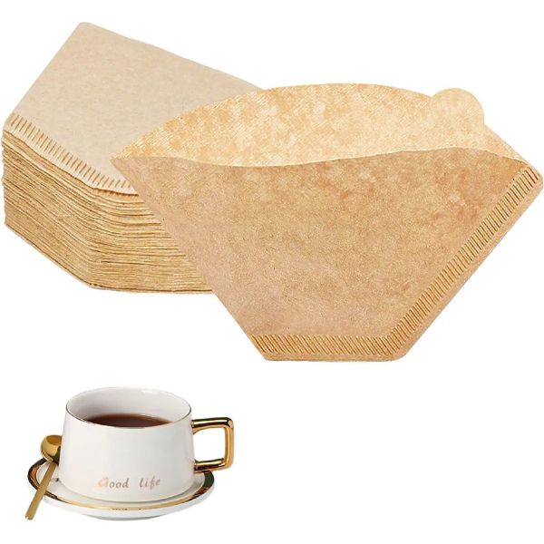 Cone Shaped Unbleached Natural Compostable Coffee Filters Paper Disposable V60