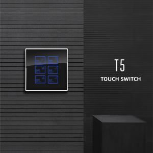 Buy cheap Tempered Glass Touch Wall Switch Blue Light Wall Mounted Switch from wholesalers