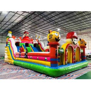 Buy cheap Kids Inflatable Bounce House Funny Castle With Silde PVC Tarpaulin from wholesalers