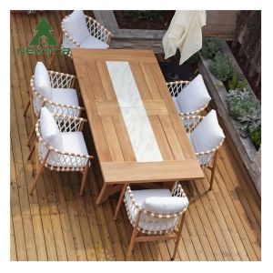 Buy cheap Durable Simple Patio Furniture Garden Table And Chairs Teak Outdoor Dining Set from wholesalers
