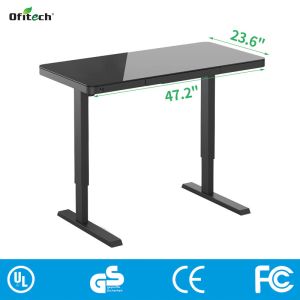 Buy cheap Wupro Adjustable Electric Dual Lifting Desk Black Glass Study Table 100 V/Hz 2 Stage from wholesalers