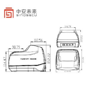 Sinosecu Passport Reader Scanner OCR MRZ Epassport Scanner with Free SDK System