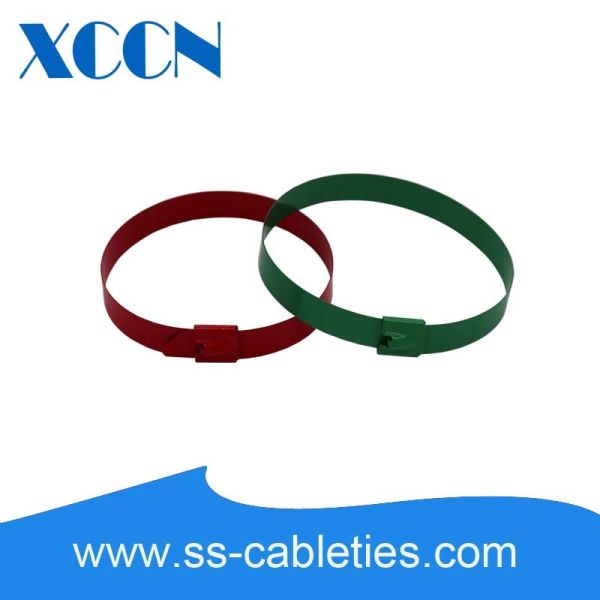 Quality Metal Locking Plastic Coated Stainless Steel Cable Ties Effective Highly Securing for sale