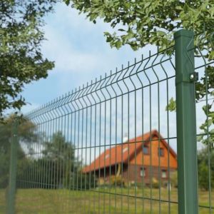 Buy cheap Green 3D Curvy Welded Wire Mesh Fence with peach posts from wholesalers