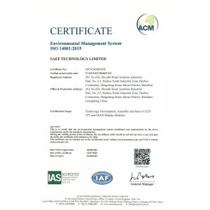 Shenzhen Saef Technology Ltd. Certifications