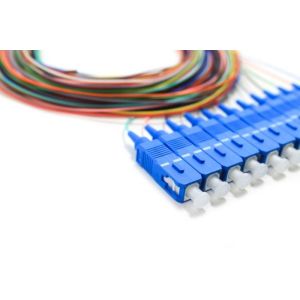 Buy cheap OS2 Single Mode Fiber Pigtails 6 Fibers SC UPC LSZH 1m For FTTH Solutions from wholesalers