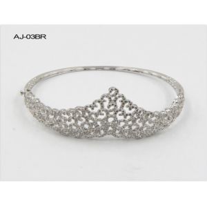Buy cheap CZ 925 Sterling Silver Bangles Bracelet Triangle Crown from wholesalers