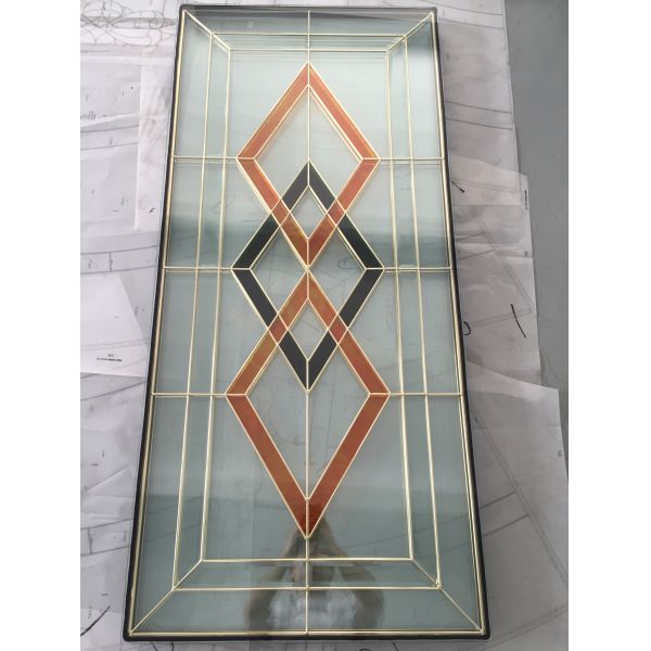 Buy cheap golden brass caming decoarative glass panel 1"thickness of high quality from wholesalers