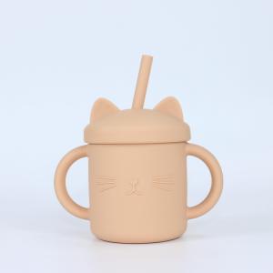 Buy cheap 155g Silicone Drinking Cup With Printed Sippy Cup With Straw from wholesalers