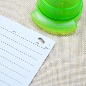 Buy cheap Mini green needle-free stapler 5*5.7cm ABS colorful logo customized from wholesalers
