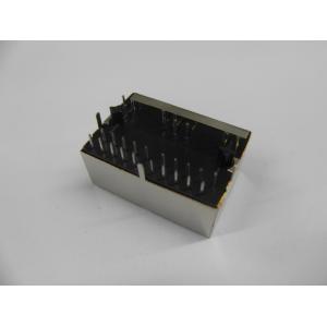 Right angle PCB mount dual port combo RJ45 connector ethernet modular jack