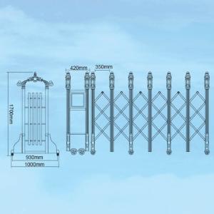 SUS304 Electric Retractable Door Aluminum Folding Factory Gate