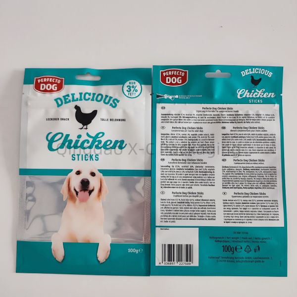 Custom Made Zip Lock Pet Food Packaging Bags Diamond Patterned With Heat Seal
