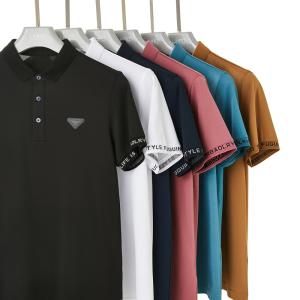 Buy cheap Summer Men's Golf Polo Shirts with Trundown Collar Custom Embossed Print Anti-Pilling from wholesalers