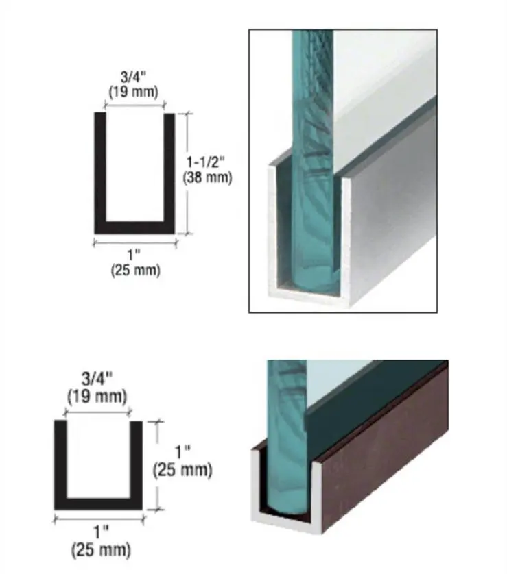 Anodized 2020 Extrusion Aluminum Profiles For Shower Enclosure Customized