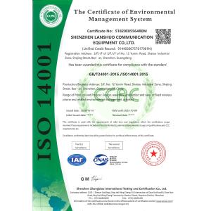 Shenzhen Lanshuo Communication Equipment Co., Ltd Certifications