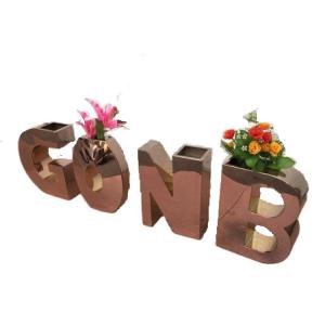 Buy cheap Silver flower pots on the balkon letters metal planters from wholesalers