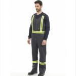 Buy cheap 210-350gsm 9 CAL Flame Retardant Coverall Workwear FR Bib Overalls With Reflective Tape from wholesalers