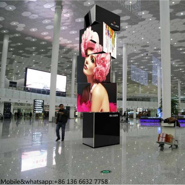 Quality smd outdoor p5 led display advertising 360 degree spinning led board prices for sale