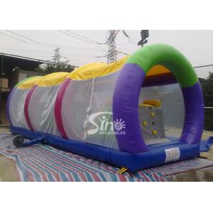 Buy cheap Outdoor kids race tunnel inflatable obstacle course with sun cover on top from wholesalers