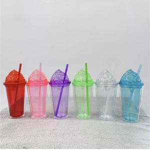 Buy cheap Double Wall Plastic Acrylic Insulated Tumbler With Lid And Straw from wholesalers