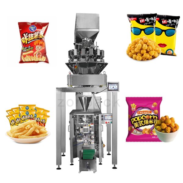 Quality Puffed Food Pillow Bag Packing Machine PLC Control Fully Automatic for sale