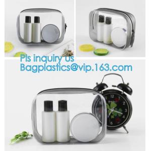 Custom personalized travel waterproof transparent clear pvc zipper toiletry bag,