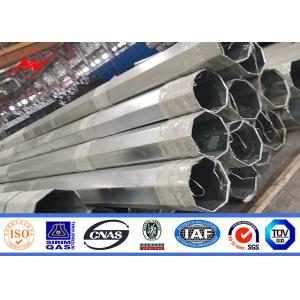 Polygonal 80ft 69kv Electricity Steel Utility Pole With Mast Galvanized