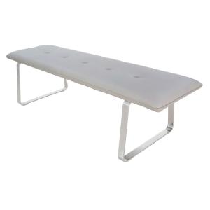 Buy cheap Polyurethance PU Modern Dining Bench Heavy Duty Brushed Steel Leg from wholesalers