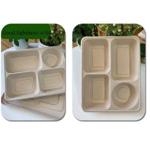 Buy cheap Four Grid Packaging Disposable Lunch Box ,  Biodegradable Takeaway Lunch Box from wholesalers