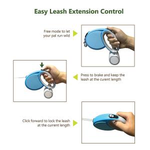 Durable Retractable Dog Leash With Ergonomic Design Smooth Leash Retraction