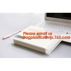 custom clear transpaent PE zipper file folder bag , PE Zip files wallet